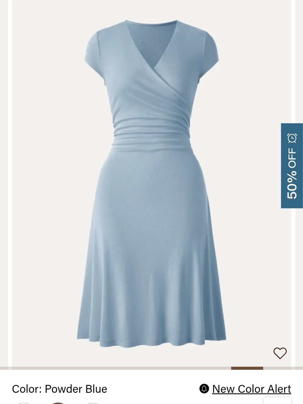 OGL Powder Blue Wrap-Style Midi Dress